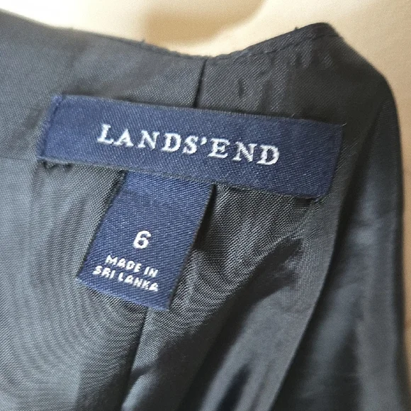 Lands' End Navy Cotton Silk Sleeveless Dress Size 6 Quiet Luxury Preppy Coastal - Picture 6 of 11